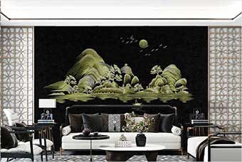 广州森佰汇航空纤维墙咔（湖光山色）